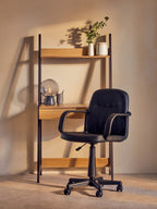 Flint Office Chair | Black Leather Effect Home Office Chair