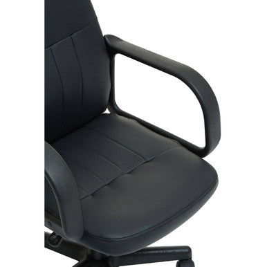 Flint Office Chair | Black Leather Effect Home Office Chair