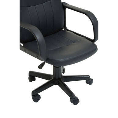 Flint Office Chair | Black Leather Effect Home Office Chair
