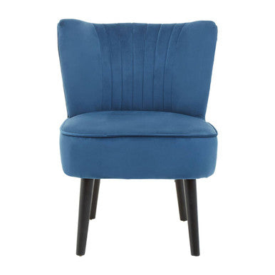 Regents Park Accent Chair | Blue Velvet Chair with Black Legs