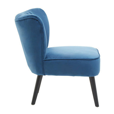 Regents Park Accent Chair | Blue Velvet Chair with Black Legs