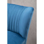 Regents Park Accent Chair | Blue Velvet Chair with Black Legs