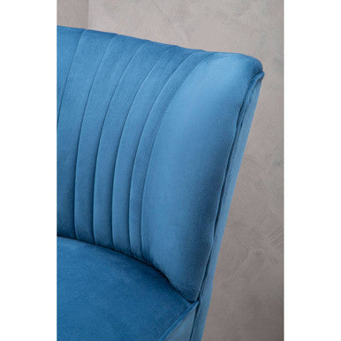Regents Park Accent Chair | Blue Velvet Chair with Black Legs