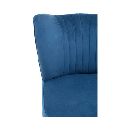 Regents Park Accent Chair | Blue Velvet Chair with Black Legs