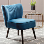 Regents Park Accent Chair | Blue Velvet Chair with Black Legs