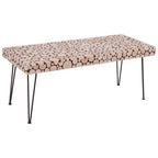 Lacuna Coffee Table | Fir Wood Mosaic Disc Coffee Table