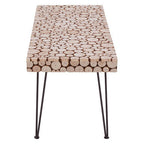 Lacuna Coffee Table | Fir Wood Mosaic Disc Coffee Table