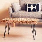Lacuna Coffee Table | Fir Wood Mosaic Disc Coffee Table