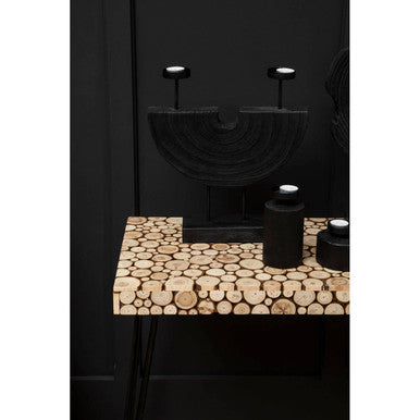 Lacuna Coffee Table | Fir Wood Mosaic Disc Coffee Table