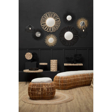 Lacuna Coffee Table | Fir Wood Mosaic Disc Coffee Table