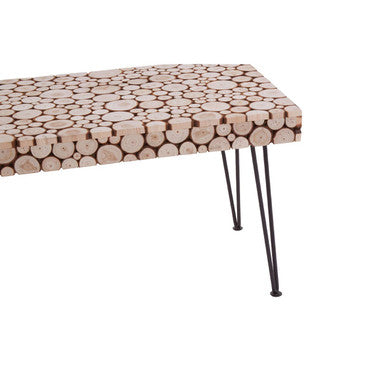 Lacuna Coffee Table | Fir Wood Mosaic Disc Coffee Table