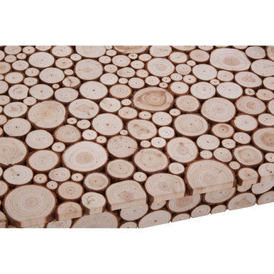 Lacuna Coffee Table | Fir Wood Mosaic Disc Coffee Table