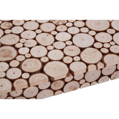 Lacuna Coffee Table | Fir Wood Mosaic Disc Coffee Table