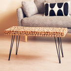 Lacuna Coffee Table | Fir Wood Mosaic Disc Coffee Table