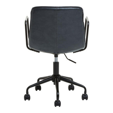 Branson Office Chair | Grey Leather Effect Home Office Chair