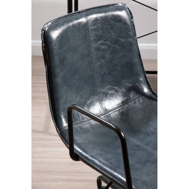 Branson Office Chair | Grey Leather Effect Home Office Chair