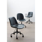 Branson Office Chair | Grey Leather Effect Home Office Chair