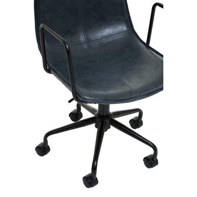 Branson Office Chair | Grey Leather Effect Home Office Chair