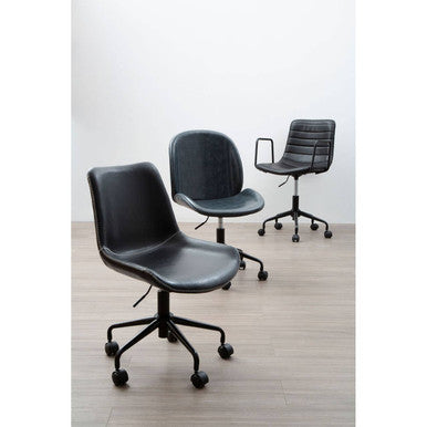 Forbes Black Leather Effect Home Office Chair