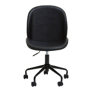 Clinton Office Chair | Black Leather Effect Home Office Chair