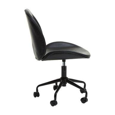 Clinton Office Chair | Black Leather Effect Home Office Chair