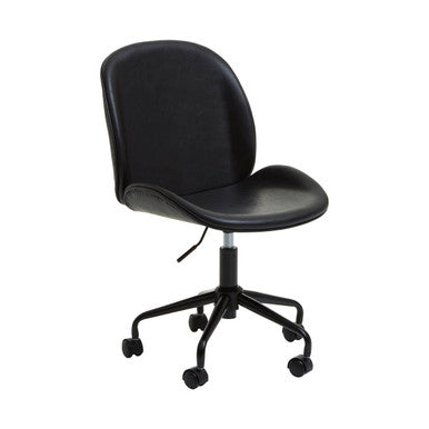 Clinton Office Chair | Black Leather Effect Home Office Chair