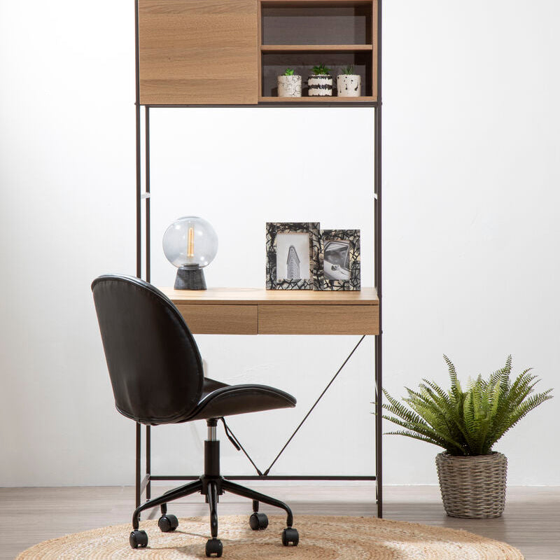 Clinton Office Chair | Black Leather Effect Home Office Chair