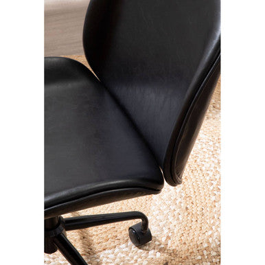 Clinton Office Chair | Black Leather Effect Home Office Chair