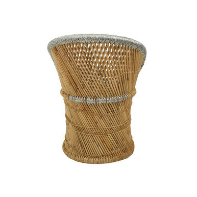 Rowan Chair & Stool Set | Natural and Grey Bamboo Chair and Stool Set