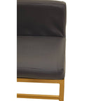 Baina Bar Chair | Dark Grey Leather Effect Bar Chair with Gold Finish Base