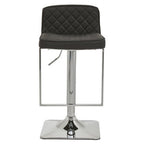 Baina Bar Chair | Black Leather Effect Adjustable Bar Chair with Chrome Finish Base