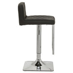 Baina Bar Chair | Black Leather Effect Adjustable Bar Chair with Chrome Finish Base