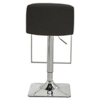 Baina Bar Chair | Black Leather Effect Adjustable Bar Chair with Chrome Finish Base