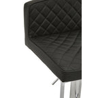 Baina Bar Chair | Black Leather Effect Adjustable Bar Chair with Chrome Finish Base