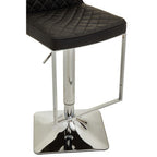 Baina Bar Chair | Black Leather Effect Adjustable Bar Chair with Chrome Finish Base