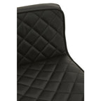 Baina Bar Chair | Black Leather Effect Adjustable Bar Chair with Chrome Finish Base