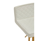 Baina Bar Chair | White Leather Effect Adjustable Bar Chair with Gold Square Base