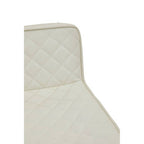 Baina Bar Chair | White Leather Effect Adjustable Bar Chair with Gold Square Base