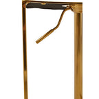Baina Bar Chair | White Leather Effect Adjustable Bar Chair with Gold Square Base