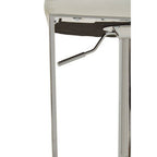 Baina Bar Chair | White Leather Effect Adjustable Bar Chair with Chrome Square Base