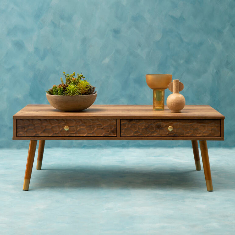 Frida Coffee Table | Wood Effect 2 Drawer Coffee Table