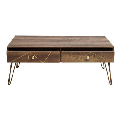 Flori Coffee Table | Wood Effect 2 Drawer Coffee Table