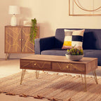 Flori Coffee Table | Wood Effect 2 Drawer Coffee Table