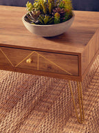 Flori Coffee Table | Wood Effect 2 Drawer Coffee Table