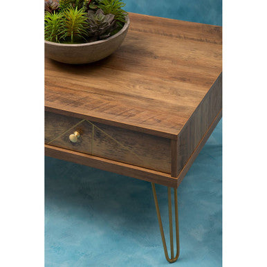 Flori Coffee Table | Wood Effect 2 Drawer Coffee Table