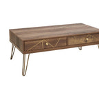 Flori Coffee Table | Wood Effect 2 Drawer Coffee Table