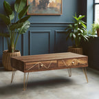 Flori Coffee Table | Wood Effect 2 Drawer Coffee Table