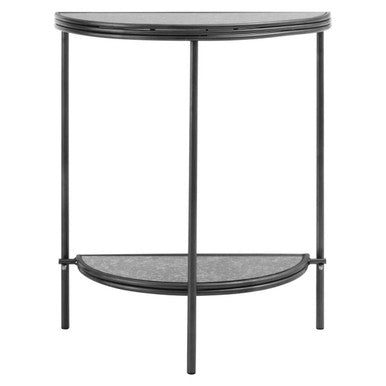 Xania Console Table | Antique Mirrored Glass Half Moon Console Table