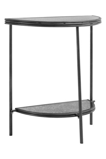 Xania Console Table | Antique Mirrored Glass Half Moon Console Table