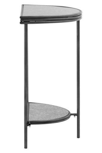 Xania Console Table | Antique Mirrored Glass Half Moon Console Table